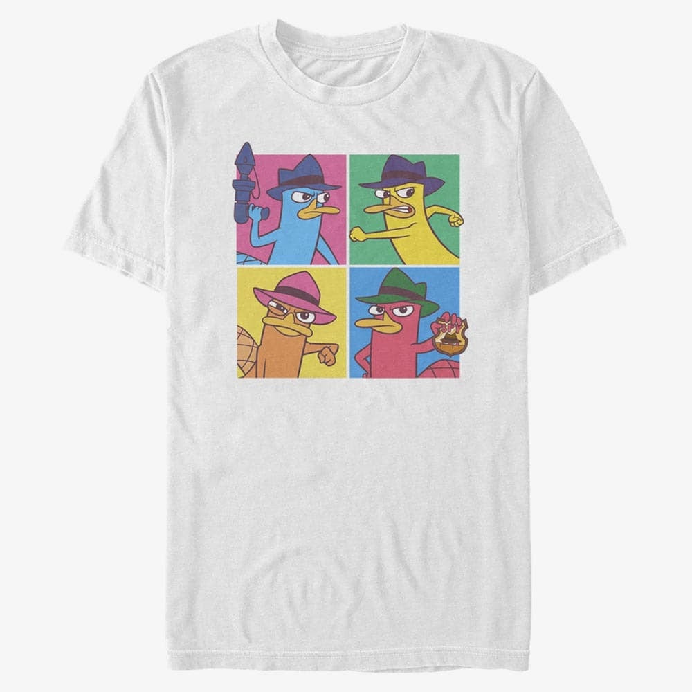T-särgid Merch Disney Classics Phineas And Ferb - Agent P Boxes Unisex T-Shirt White