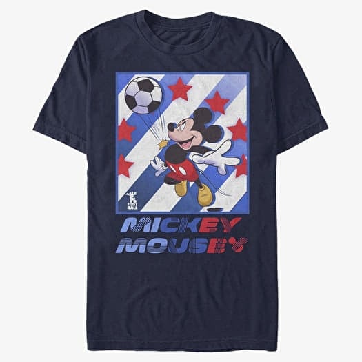 T-shirt Merch Disney Classics Mickey Classic - Mickey Football Star Unisex T-Shirt Navy Blue