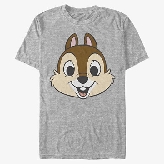 T-shirt Merch Disney Classics Mickey & Friends - Chip Big Face Unisex T-Shirt Heather Grey