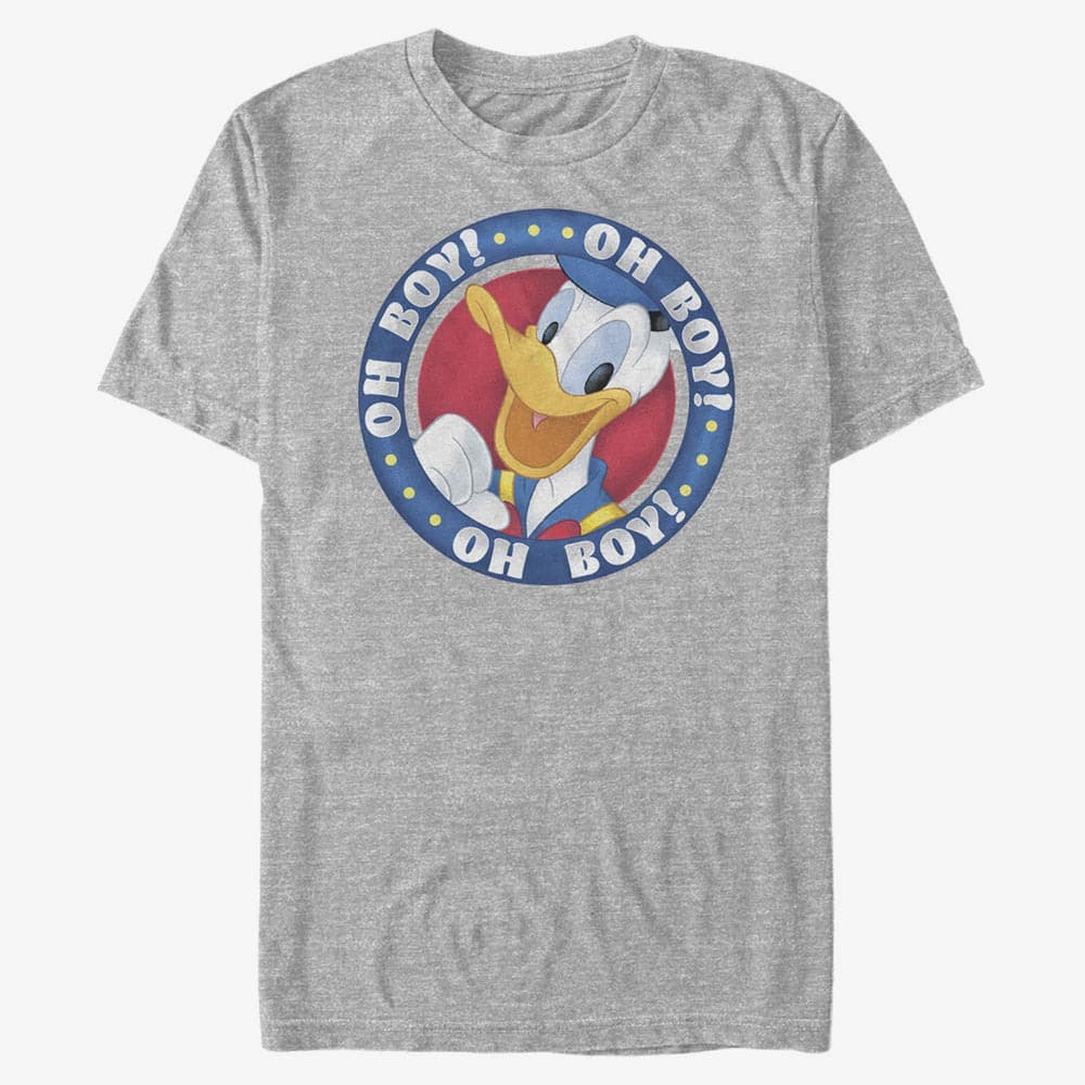 Koszulki Merch Disney Classics Mickey Classic - Oh Boy Donald Unisex T-Shirt Heather Grey