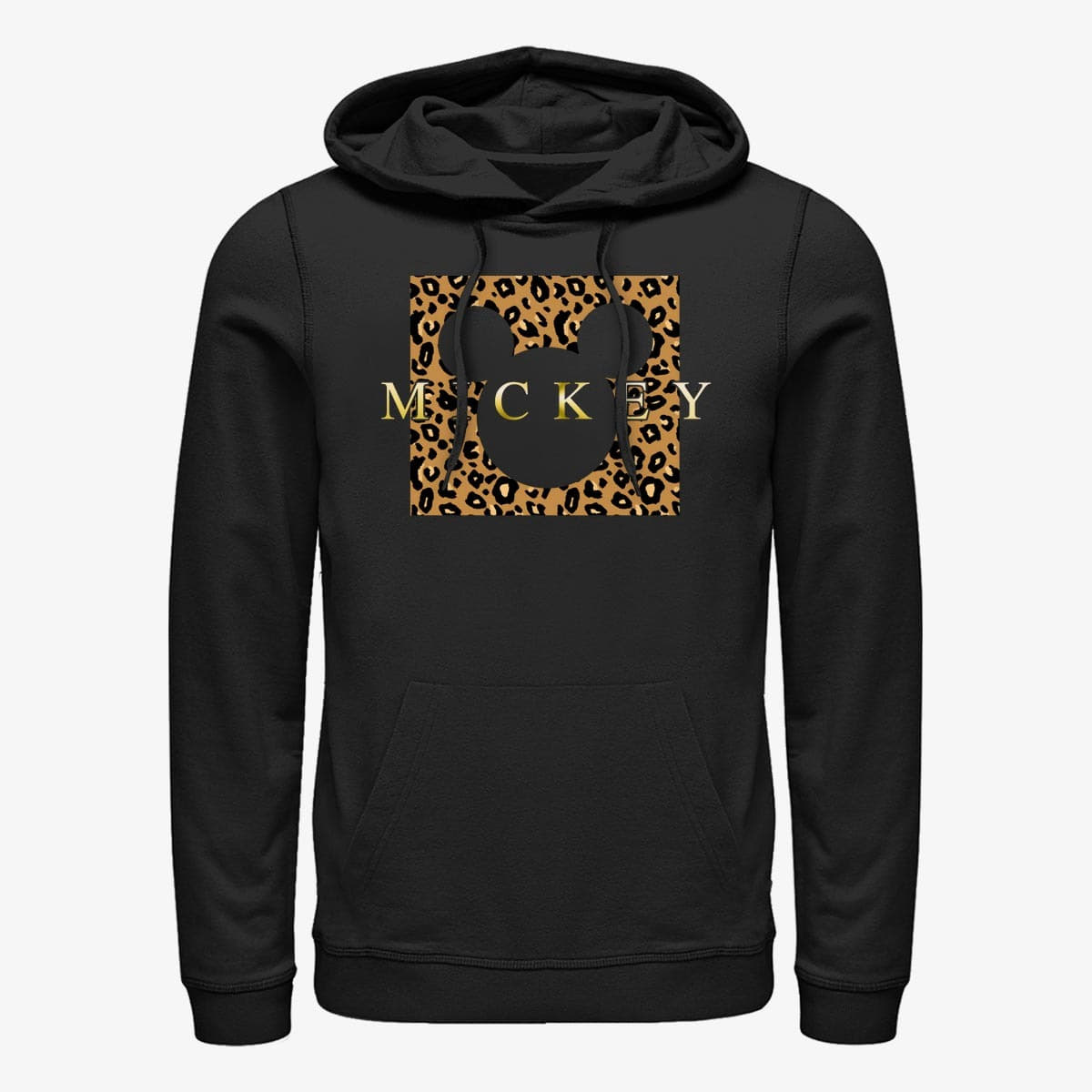 Dukserice Merch Disney Classics Mickey & Friends - Leopard Square Mick Unisex Hoodie Black