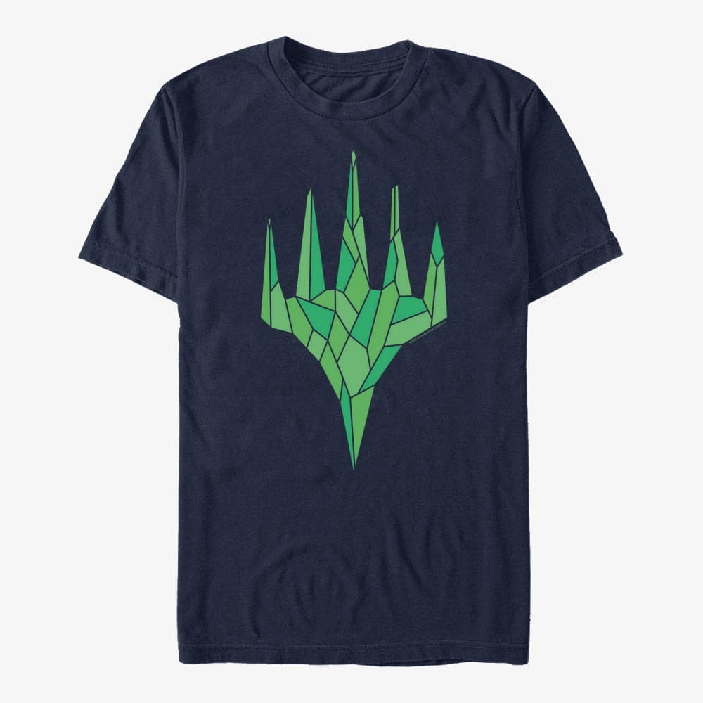 T-särgid Merch Magic: The Gathering - Green Crystal Unisex T-Shirt Navy Blue