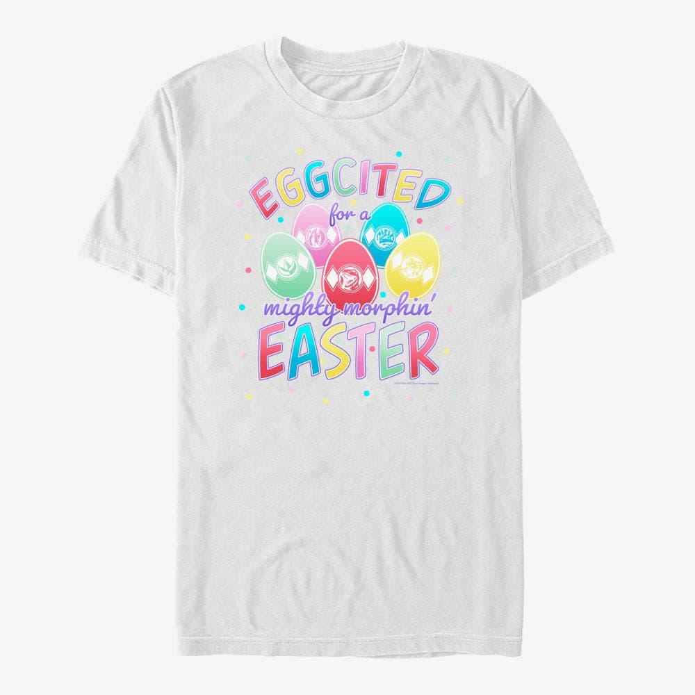 Trička Merch Hasbro Vault Power Rangers - Eggcited Unisex T-Shirt White