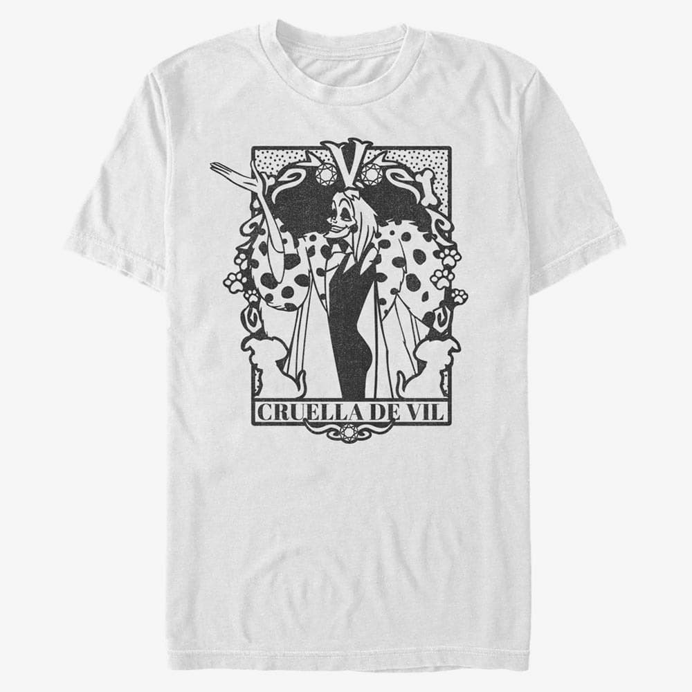 Tricouri Merch Disney Classics 101 Dalmatians - Cruella Tarot Unisex T-Shirt White