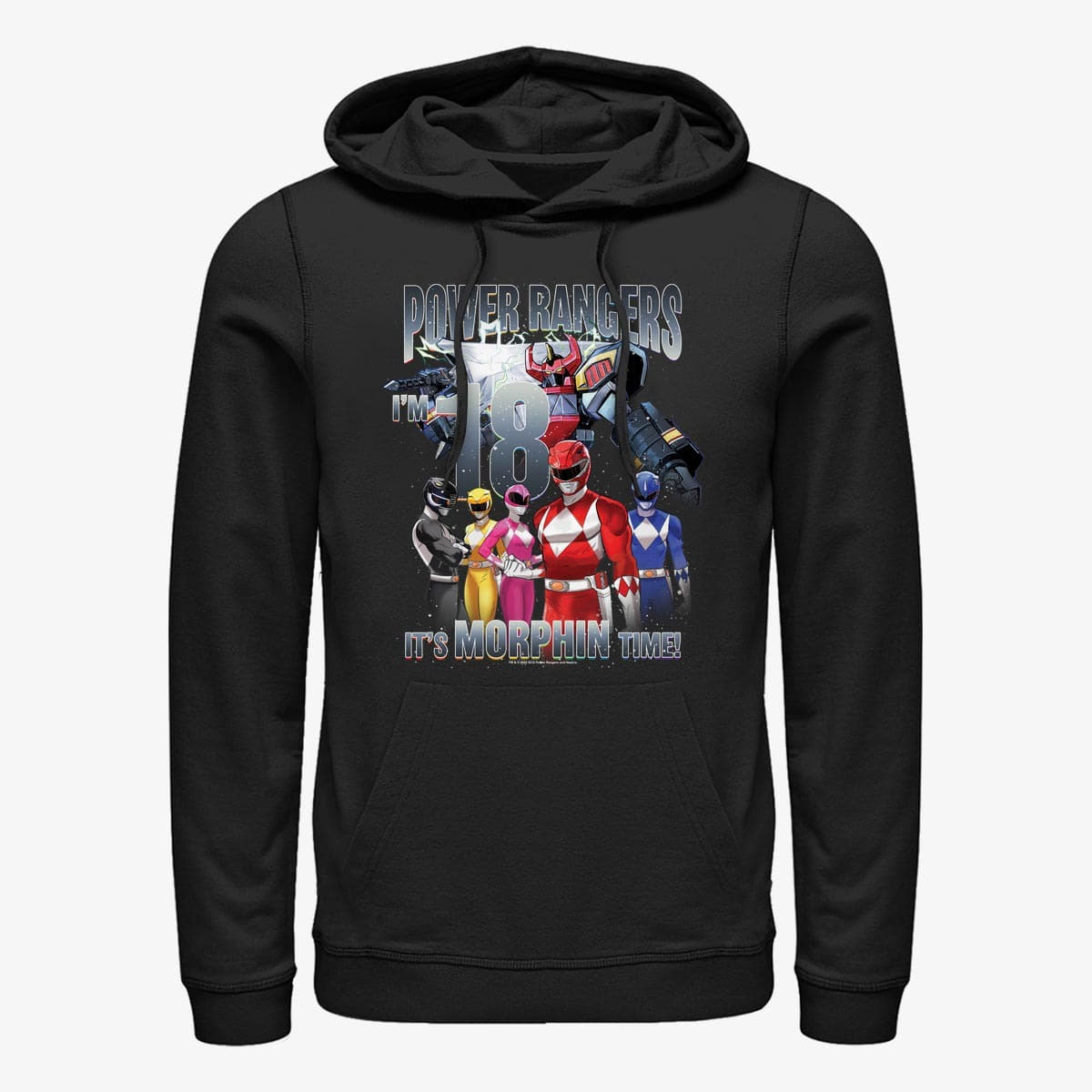 Hoodies and sweatshirts  Merch Hasbro Vault Power Rangers - I'm 18 It's Morphin Time Unisex Hoodie Black