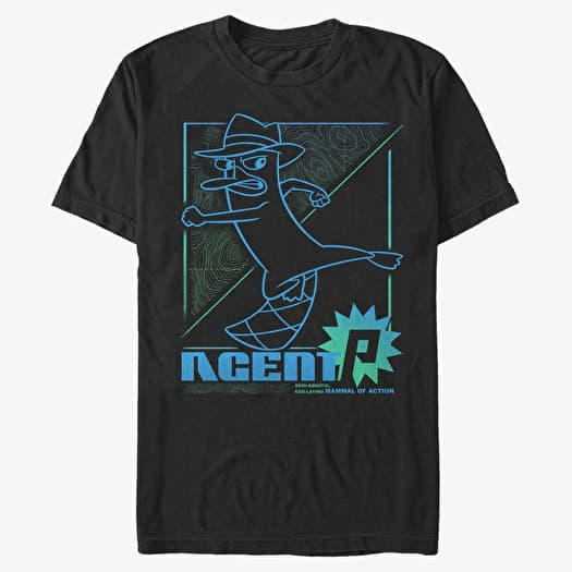 Tričko Merch Disney Classics Phineas And Ferb - Mammal of Action Unisex T-Shirt Black