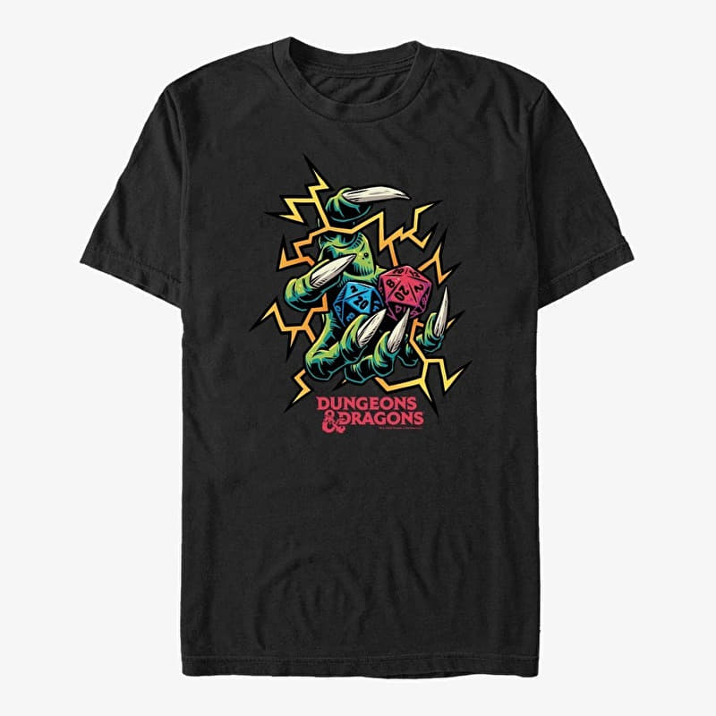 Tricou Merch Dungeons & Dragons - Electric Dice Roll Unisex T-Shirt Black