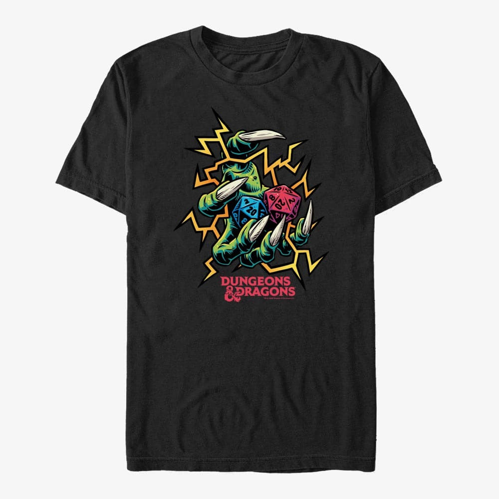 Trička Merch Dungeons & Dragons - Electric Dice Roll Unisex T-Shirt Black