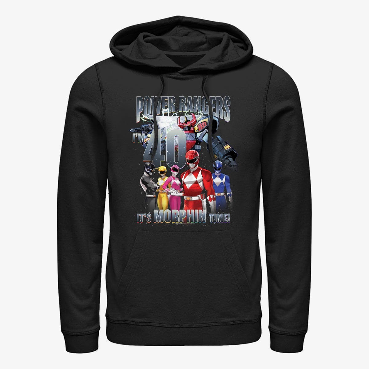 Sweatshirts Merch Hasbro Vault Power Rangers - I'm 40 It's Morphin Time Unisex Hoodie Black