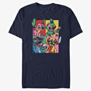 Merch Disney Classics Lilo & Stitch - Grunge Stitch Unisex T-Shirt Navy Blue