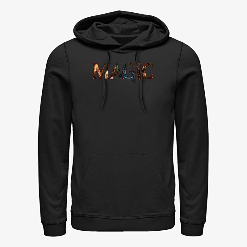 Sweatshirt Merch Magic: The Gathering - Magic Text Fill Unisex Hoodie Black