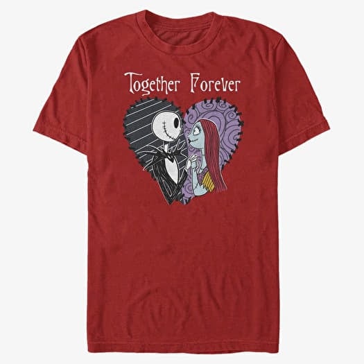 T-shirt Merch Disney Classics Nightmare Before Christmas - Together Forever Unisex T-Shirt Red