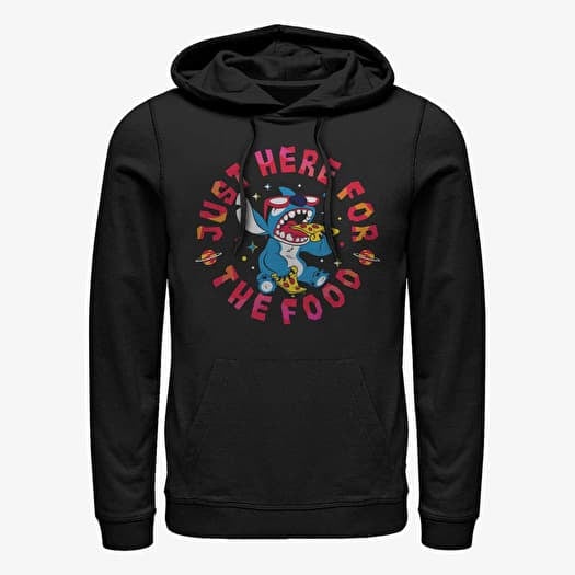 Majica Merch Disney Classics Lilo & Stitch - Stitch Pizza Unisex Hoodie Black