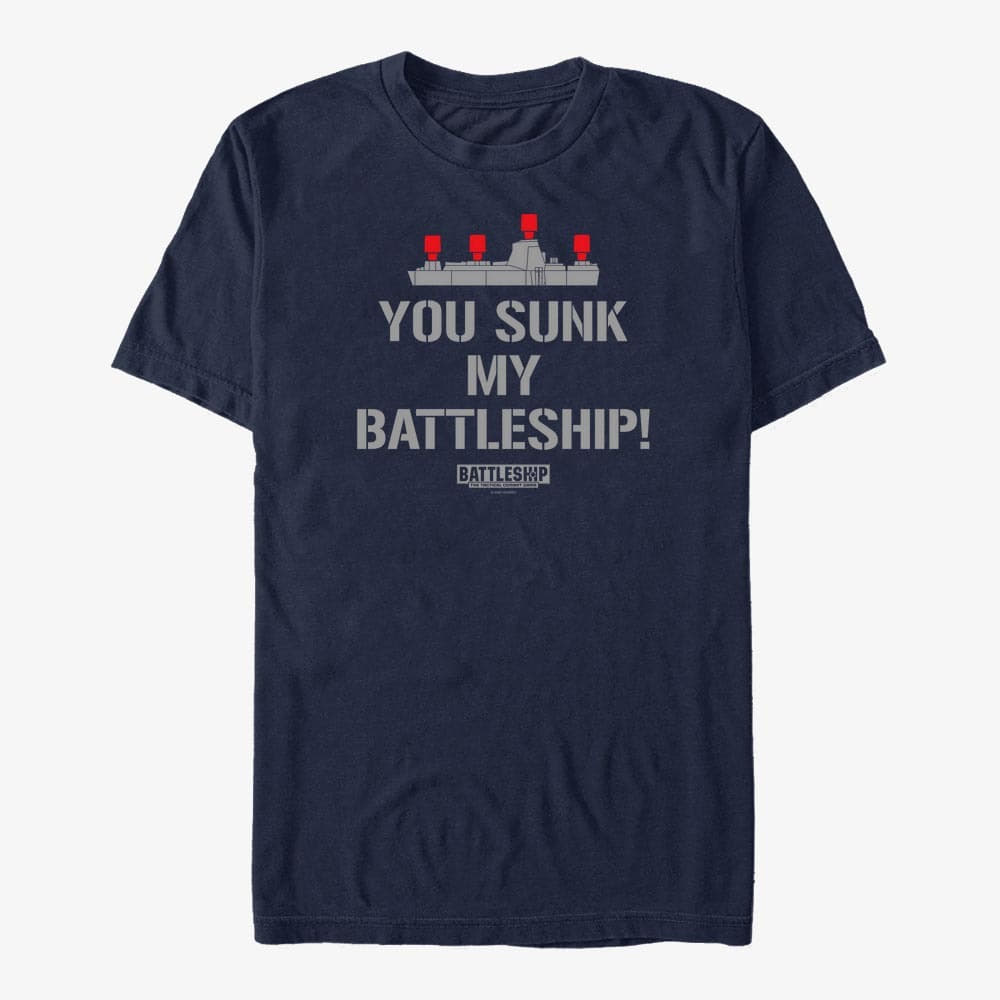 Trička Merch Hasbro Vault Battleship - YOU SUNK MY BATTLESHIP Unisex T-Shirt Navy Blue