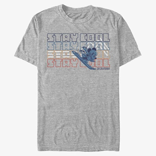 T-shirt Merch Disney Classics Mickey Classic - Ski Mickey Unisex T-Shirt Heather Grey