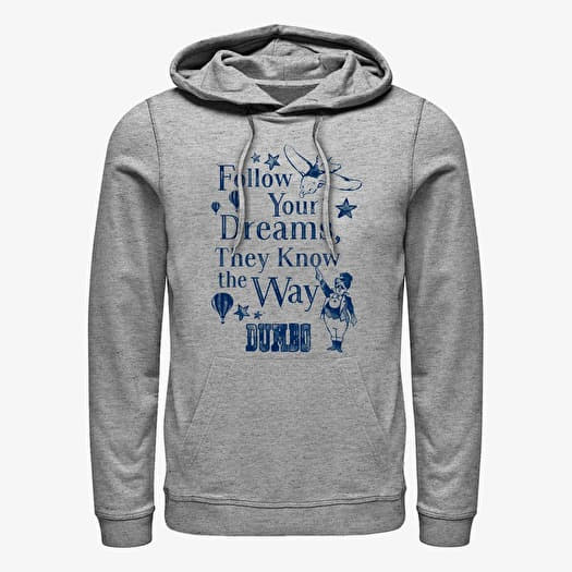 Hanorac Merch Disney Classics Dumbo - Follow Dreams Unisex Hoodie Heather Grey