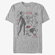 Merch Disney Classics DNCA - CRUELLA FASHION SKETCHES Unisex T-Shirt Heather Grey