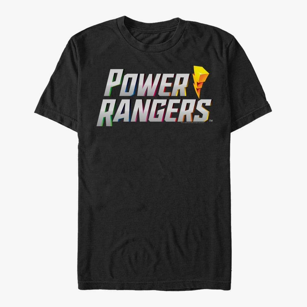 T-shirts Merch Hasbro Vault Power Rangers - Power 3D Logo Unisex T-Shirt Black