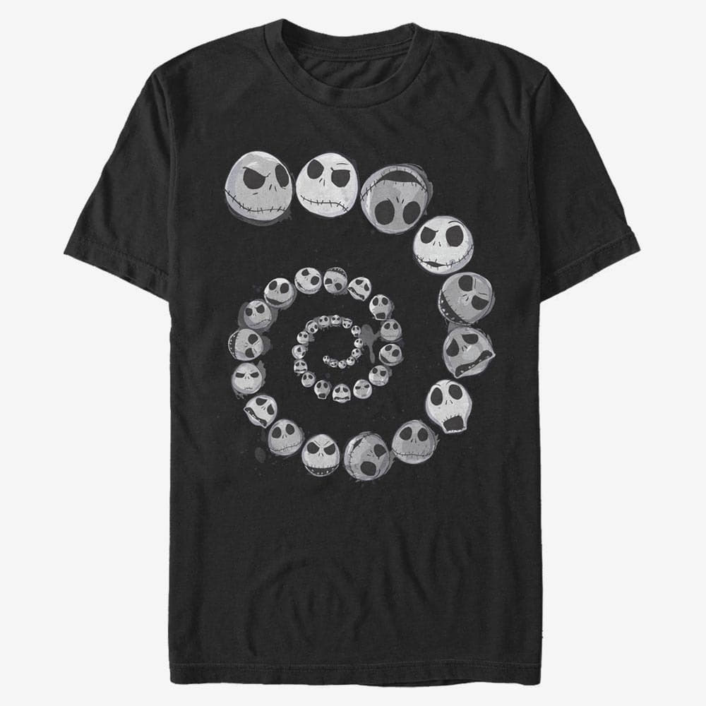 Trička Merch Disney Classics Nightmare Before Christmas - Jack Emotions Spiral Unisex T-Shirt Black