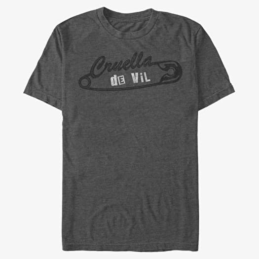 Marškinėliai Merch Disney Classics DNCA - Cruella Punk Pin Unisex T-Shirt Dark Heather Grey