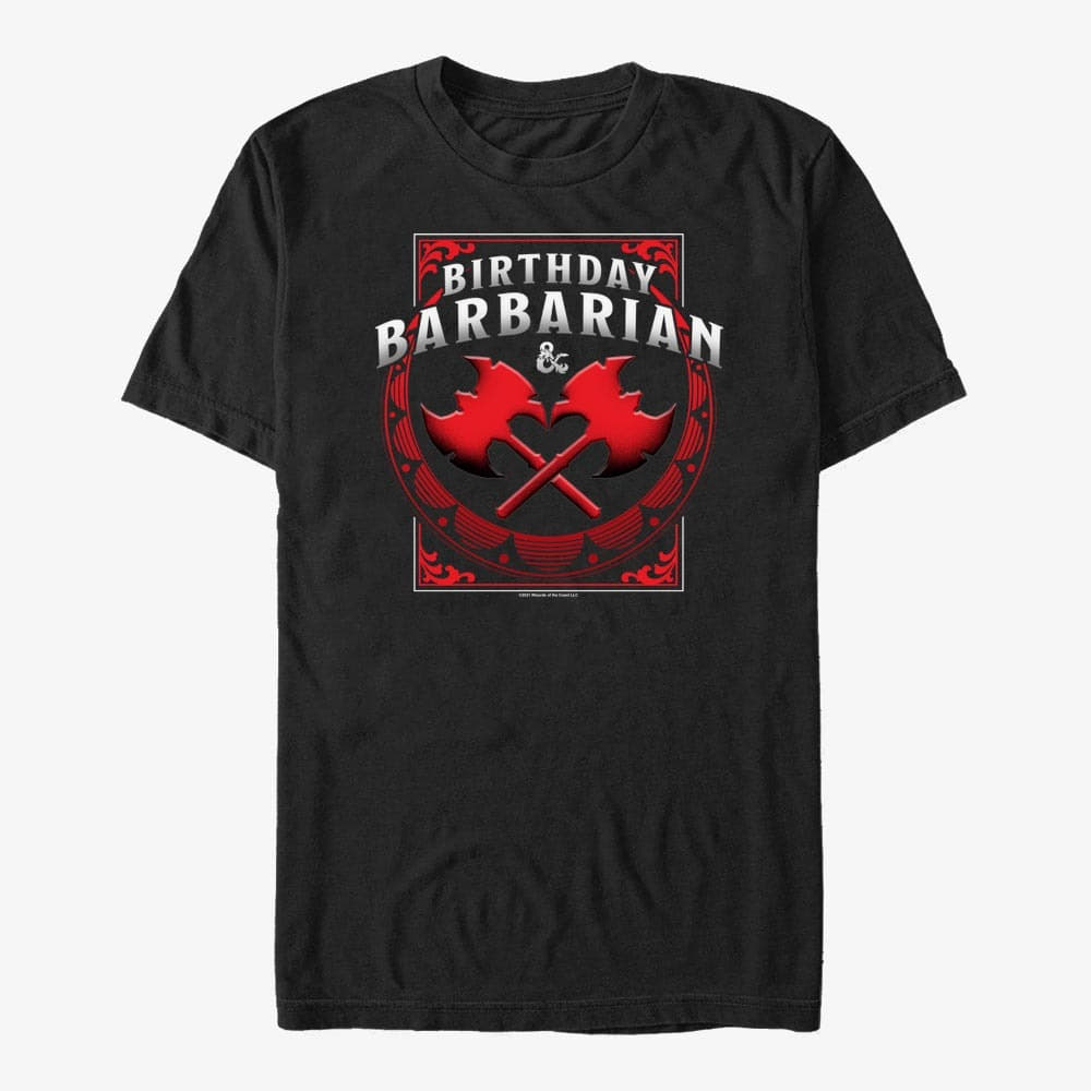 Pólók Merch Dungeons & Dragons - Barbarian Birthday Unisex T-Shirt Black