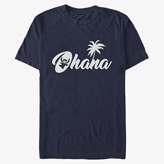 Maglietta Merch Disney Classics Lilo & Stitch - STITCH SILLHOUETTE OHANA Unisex T-Shirt Navy Blue