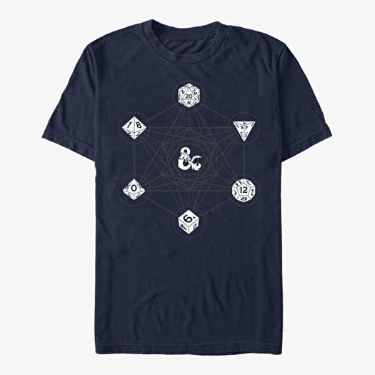 T-shirt Merch Dungeons & Dragons - 6 DIE WITH METATRON GEOMETRY Unisex T-Shirt Navy Blue