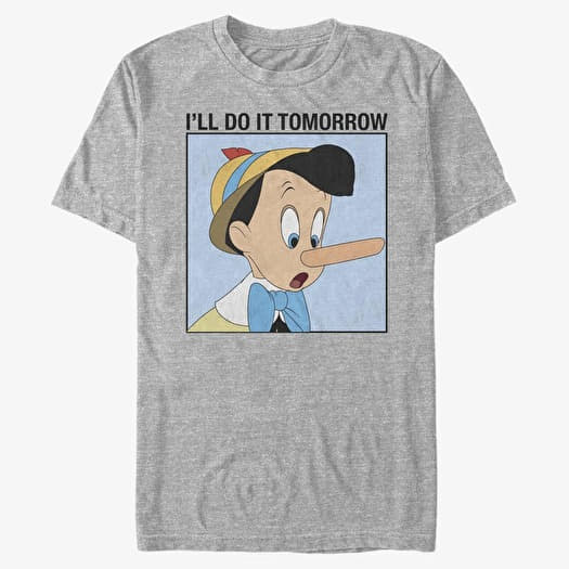 Camiseta Merch Disney Classics Pinocchio - Do It Tomorrow Unisex T-Shirt Heather Grey