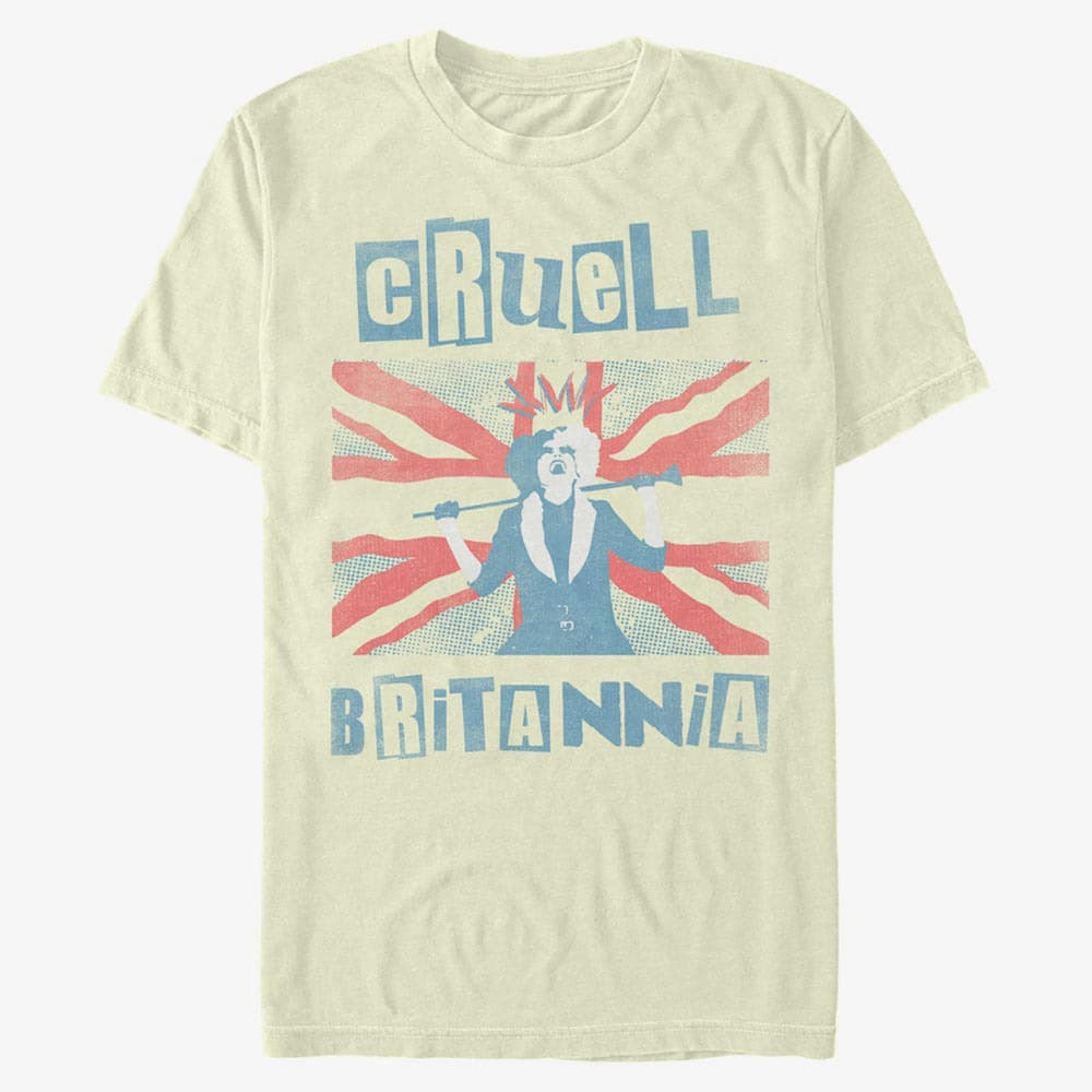 majice kratkih rukava Merch Disney Classics DNCA - Cruell Britannia Unisex T-Shirt Natural