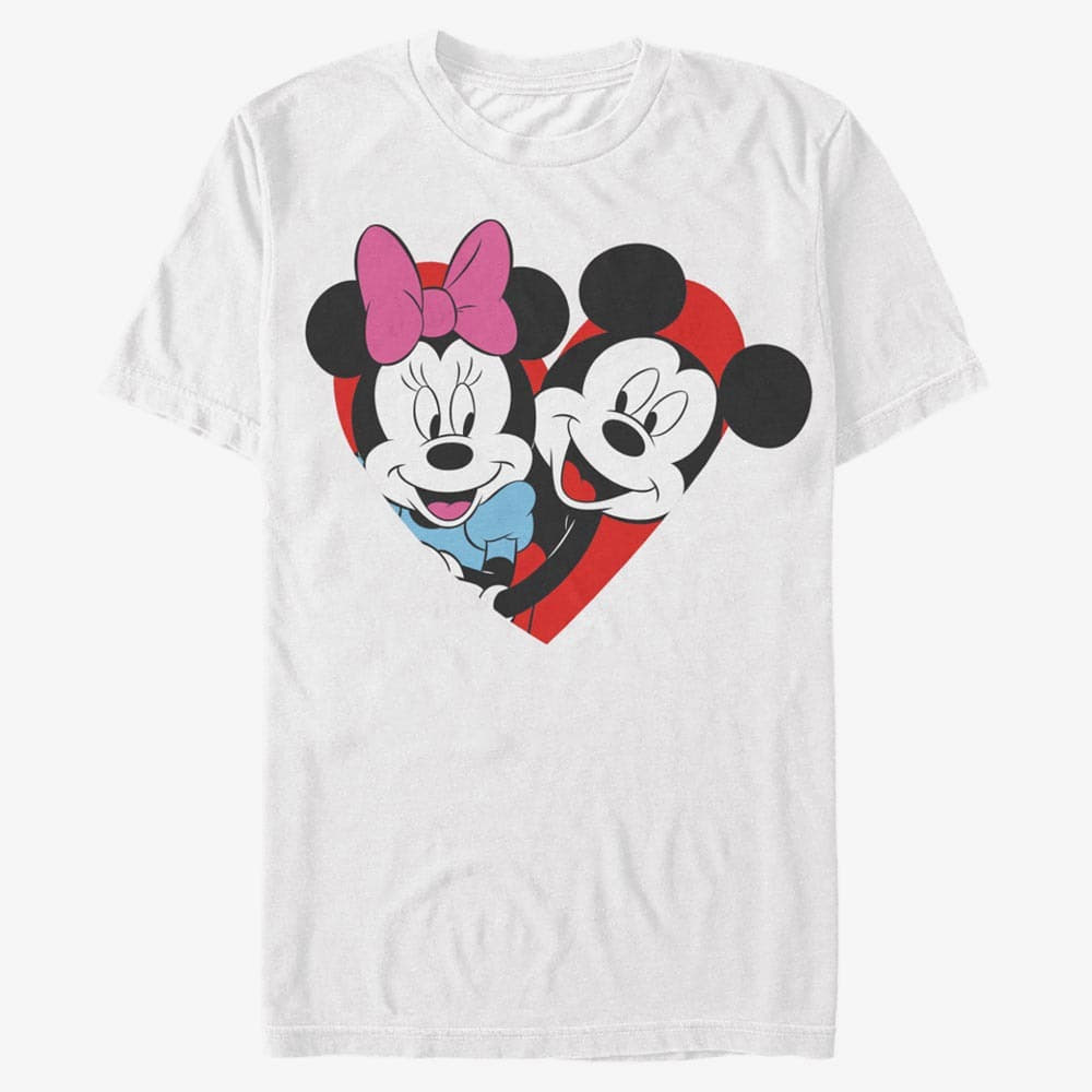 T-shirts Merch Disney Classics Mickey Mouse - MICKEY MINNIE HEART Unisex T-Shirt White