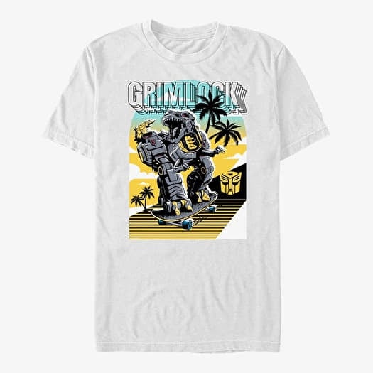 Tričko Merch Hasbro Vault Transformers - Grimlock Skater Unisex T-Shirt White