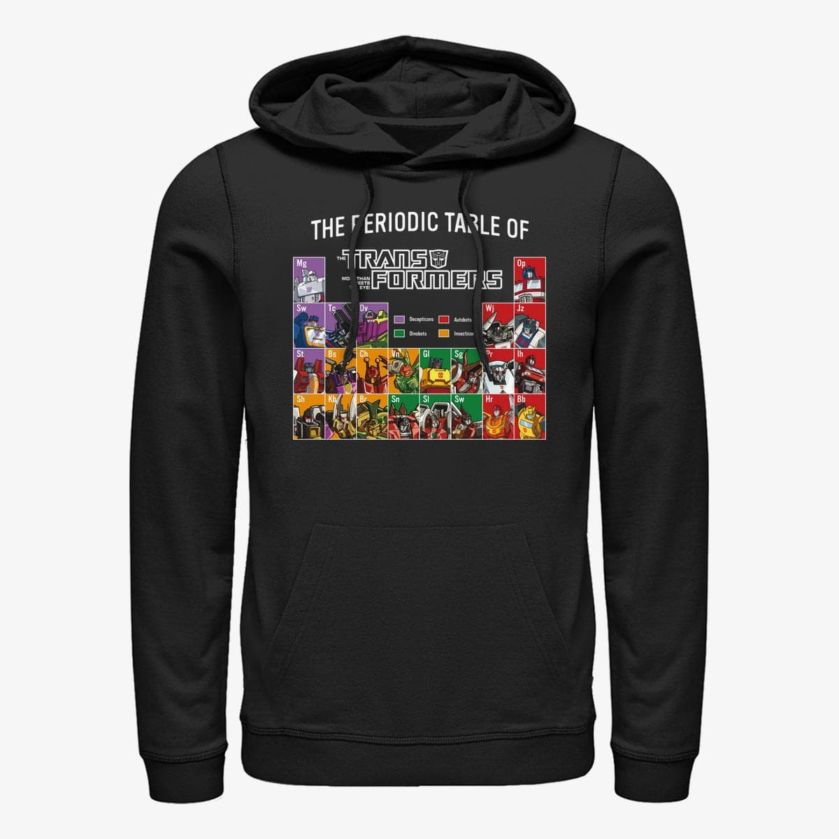 Hoodies and sweatshirts  Merch Hasbro Transformers - Periodic Transformers Unisex Hoodie Black