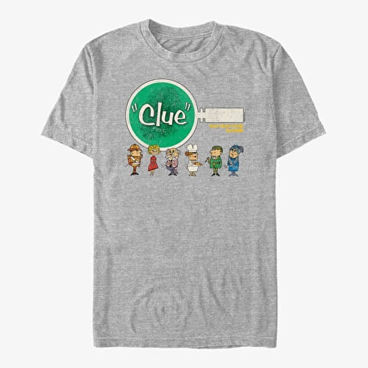 T-shirt Merch Hasbro Clue - CLUE LOGO DISTRESSED Unisex T-Shirt Heather Grey