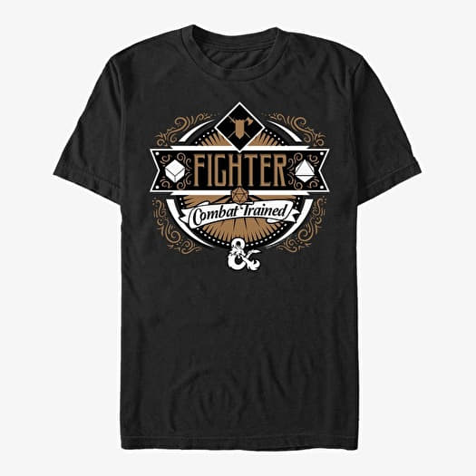 Merch Dungeons & Dragons - Fighter Label Unisex T-Shirt Black