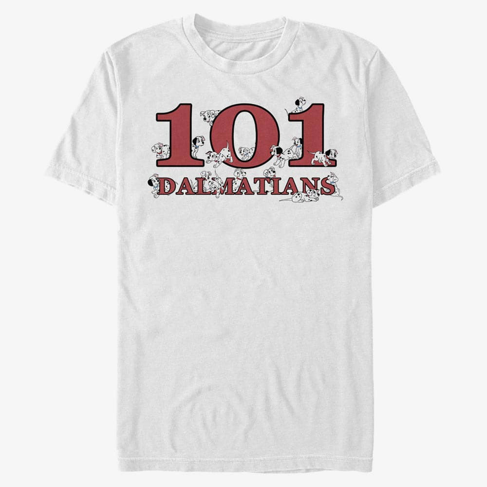 majice kratkih rukava Merch Disney Classics 101 Dalmatians - Logo Pups Unisex T-Shirt White