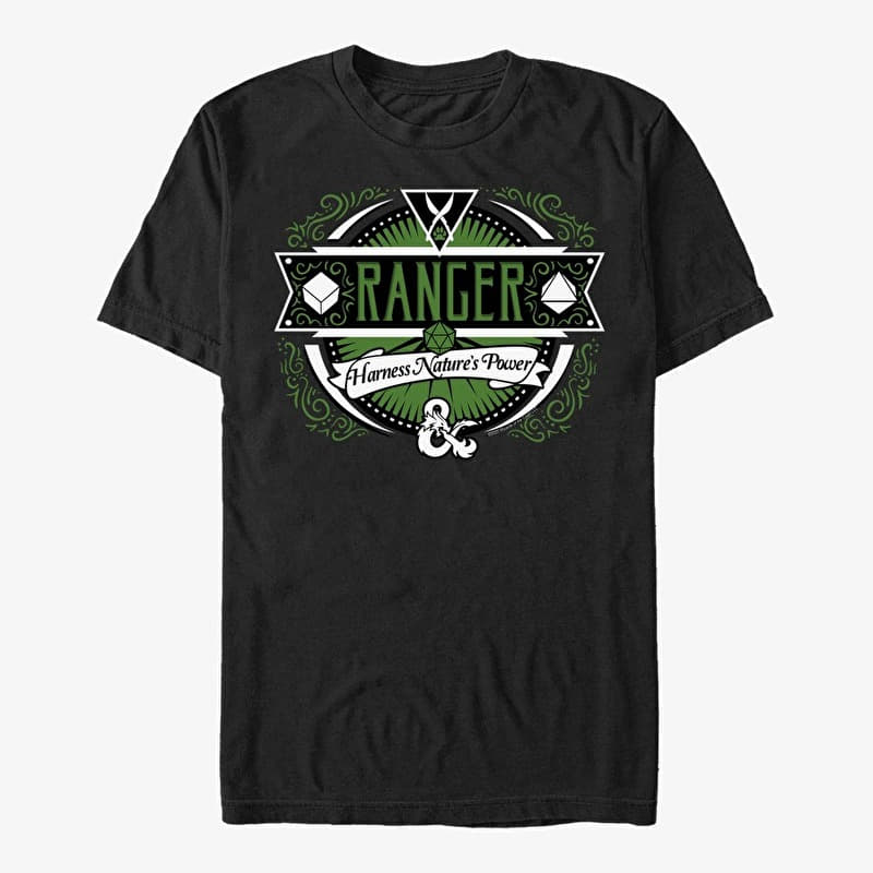 Tričko Merch Dungeons & Dragons - Ranger Label Unisex T-Shirt Black