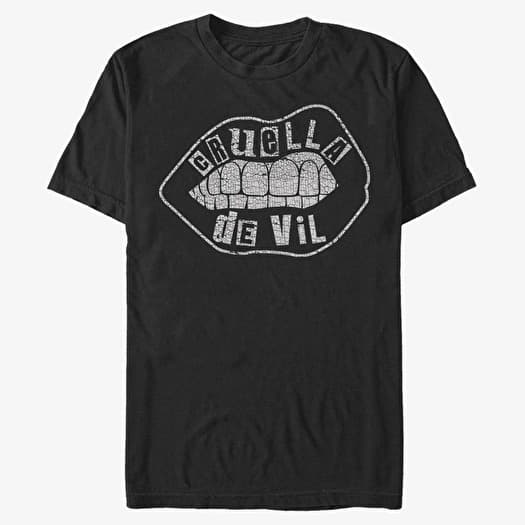 Tričko Merch Disney Classics DNCA - Lip Embroidery Unisex T-Shirt Black