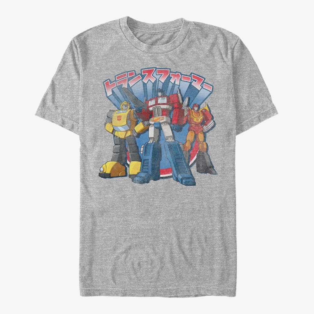Trička Merch Hasbro Vault Transformers - Kannji Transformers Unisex T-Shirt Heather Grey