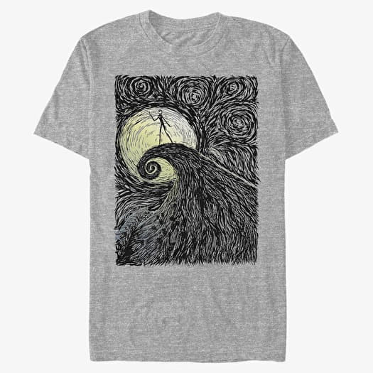 T-shirt Merch Disney Classics Nightmare Before Christmas - Spiral Hill Unisex T-Shirt Heather Grey