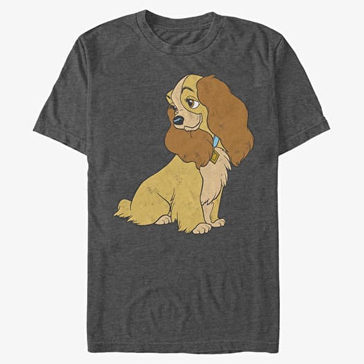 T-shirt Merch Disney Classics Lady & The Tramp - Lady Vintage Unisex T-Shirt Dark Heather Grey