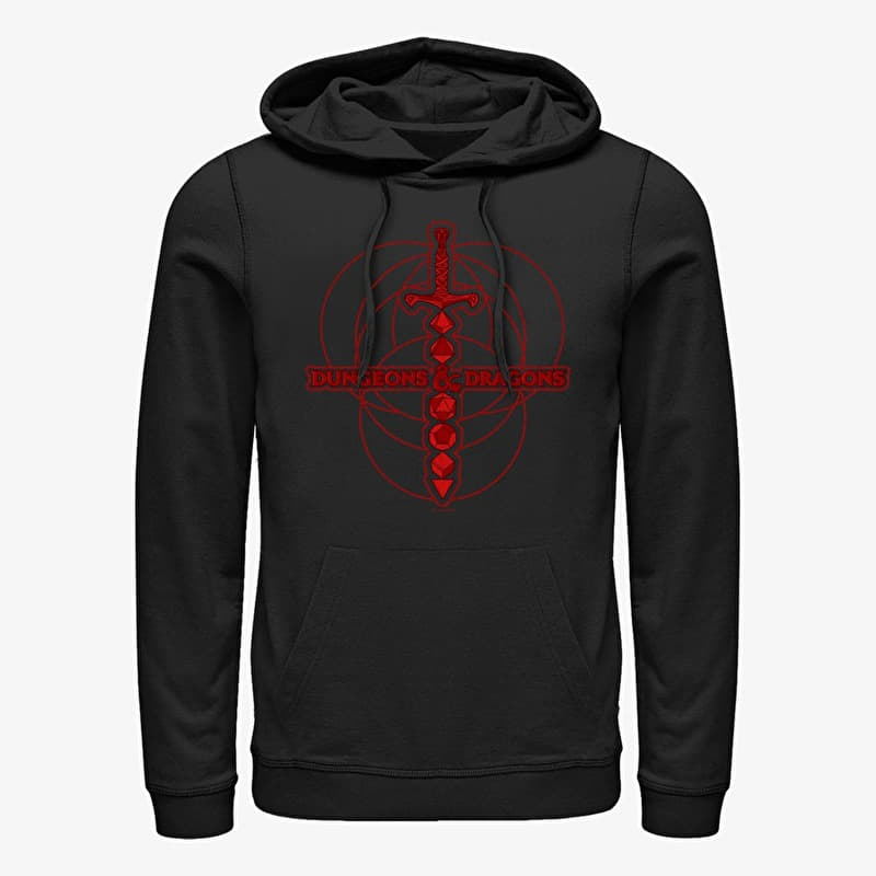 Kampsun Merch Dungeons & Dragons - Dice Sword Unisex Hoodie Black