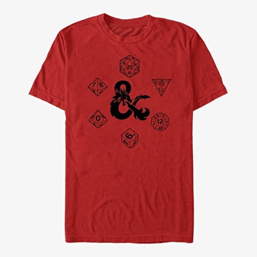 T-shirt Merch Dungeons & Dragons - HEXAGON DICE LAYOUT Unisex T-Shirt Red