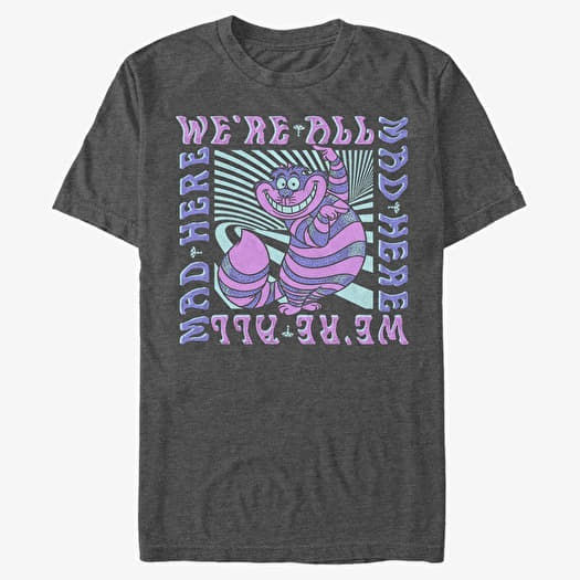 T-shirt Merch Disney Classics Alice In Wonderland - Mad Here Trip Unisex T-Shirt Dark Heather Grey