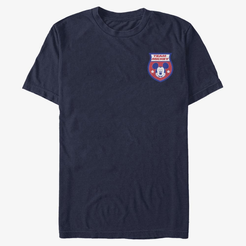 Trička Merch Disney Classics Mickey Classic - France Badge Unisex T-Shirt Navy Blue