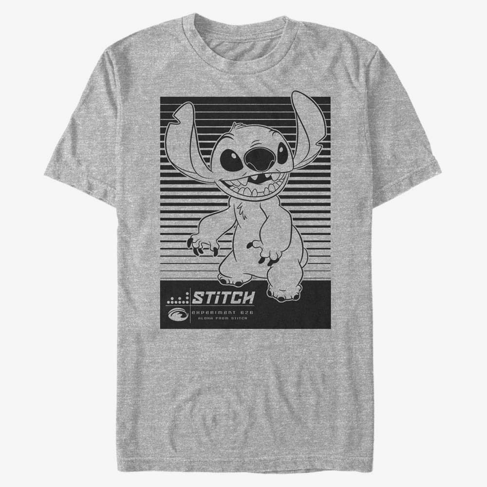 Koszulki Merch Disney Classics Lilo & Stitch - Stitch Liner Unisex T-Shirt Heather Grey