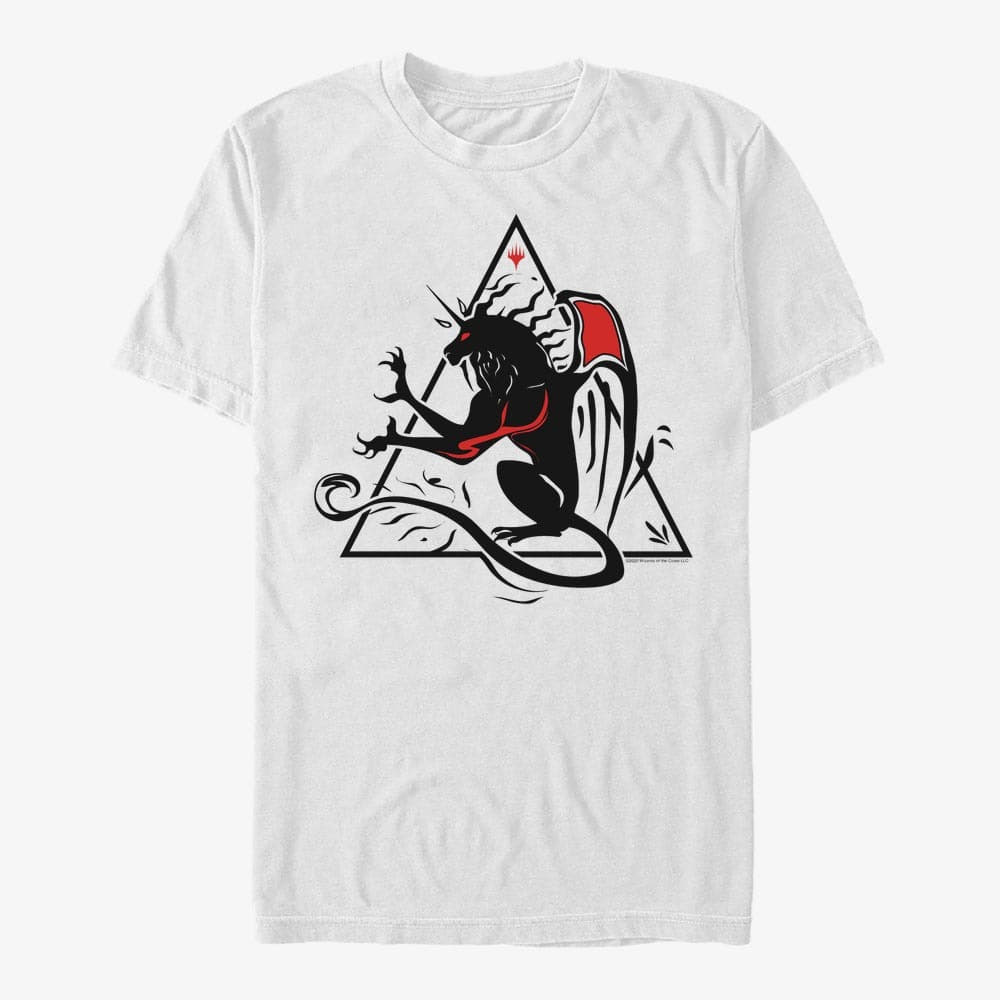Trička Merch Magic: The Gathering - Monster Triangle Unisex T-Shirt White