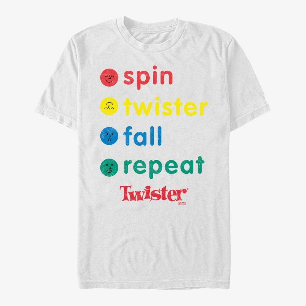 T-Shirts Merch Hasbro Vault Twister - Spin Text Stack Unisex T-Shirt White