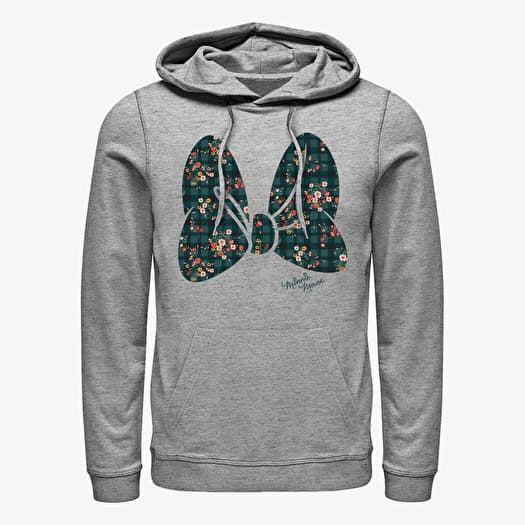 Mikina Merch Disney Classics Mickey & Friends - Plaid Floral Bow Unisex Hoodie Heather Grey