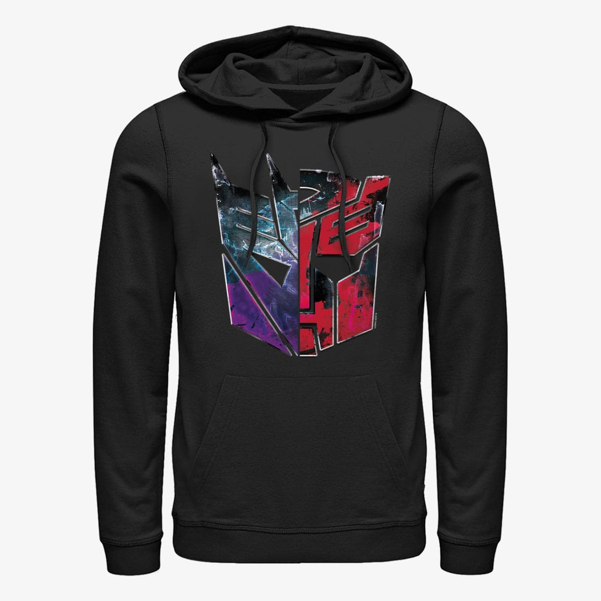 Hoodies and sweatshirts  Merch Hasbro Transformers - AUTOBOT DECEPTICON SPLIT LOGO Unisex Hoodie Black