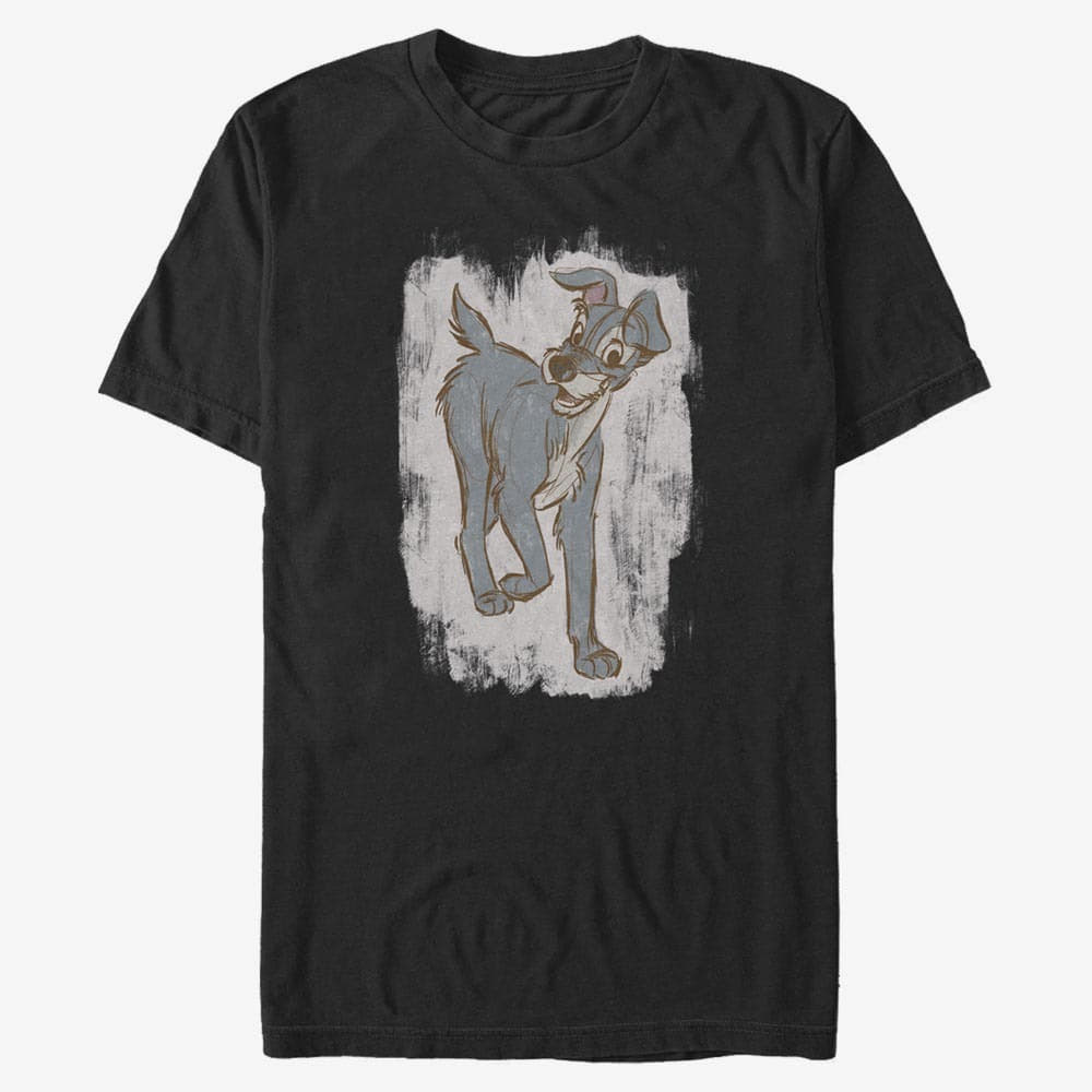 Trička Merch Disney Classics Lady & The Tramp - Tramp Pose Unisex T-Shirt Black